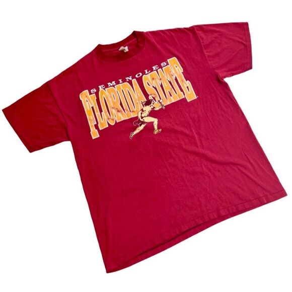Vintage 1990s Florida State Seminoles Single Sitch Retro T-Shirt - Picture 1 of 10